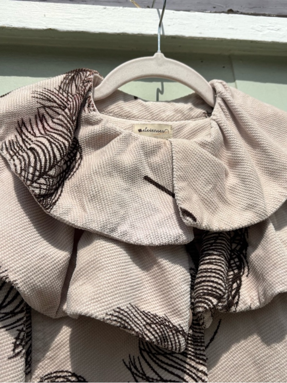 Anthropologie Elevenses Ruffled Plume Coat - Picture 5 of 6